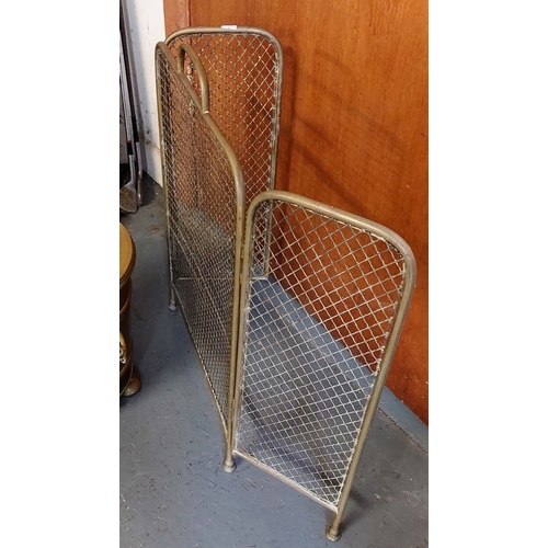 405 - Brass Coal Bucket & Brass Folding Fire Screen