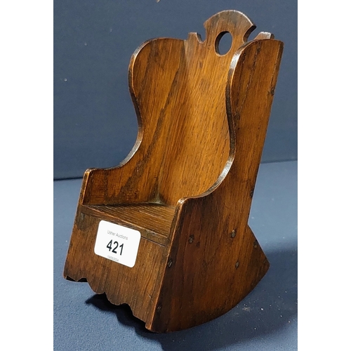 421 - Miniature Oak Rocking Chair Money Box