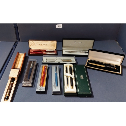 472 - Collection of Cased Pens - inc Papermate, Cross, Guinness, Parker & Stratton