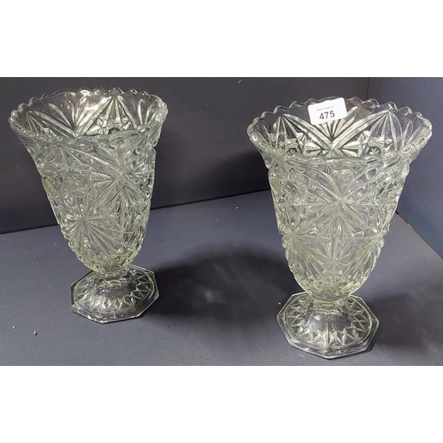 475 - Pair of Cut Glass Vases