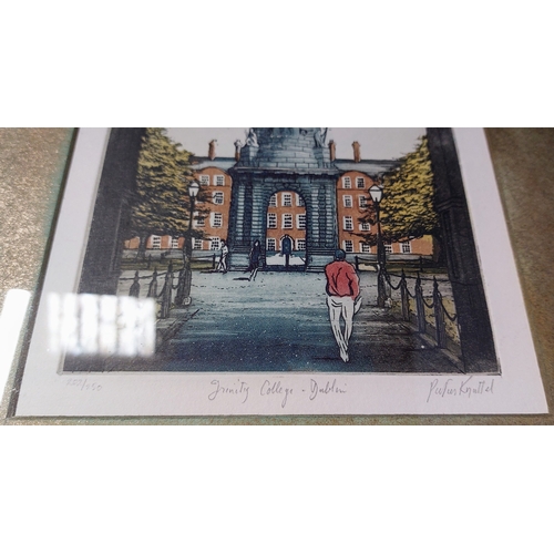 478 - Peter Knuttel Trinity College Dublin Limited Ed Print 202/250 - C. 38cm W x 44cm H