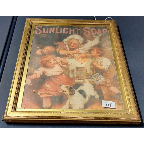 479 - Framed Sunlight Soap Advertisement - C. 36cm W x 45cm H