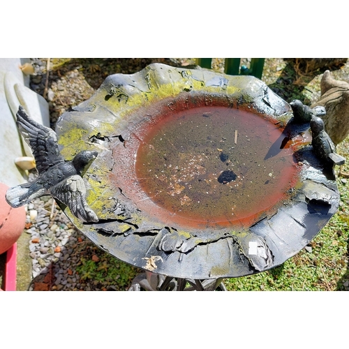 498 - Metal Bird Bath - C. 75cm H x 55cm W