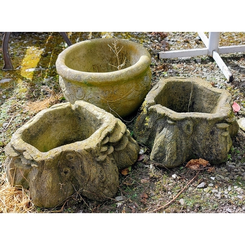 513 - 3 Concrete Planters