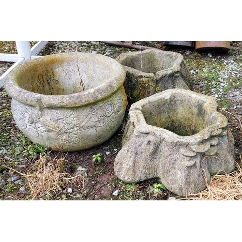 513 - 3 Concrete Planters