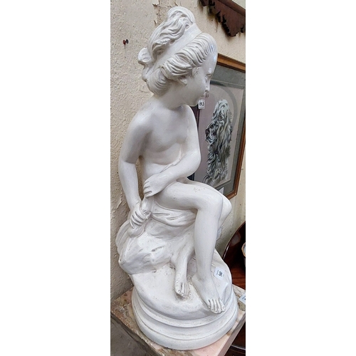 540 - Plaster Statue of Nude Lady - C. 60cm H