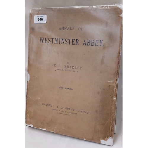 646 - Annals of Westminster Abbey by ET Bradley 1895 - H/B, Dust Jacket, Index, Well Illustrated