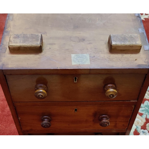 648 - Mahogany Pedestal Base Office Desk with Gilt Tooled Leather Top by J Byrne & Son, South Anne St, Dub... 