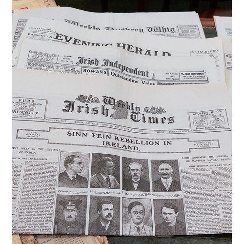 651 - Lot of Irish Newspapers inc Irish Independent 1916 Reprints, Irish Independent 1920's, 60's etc