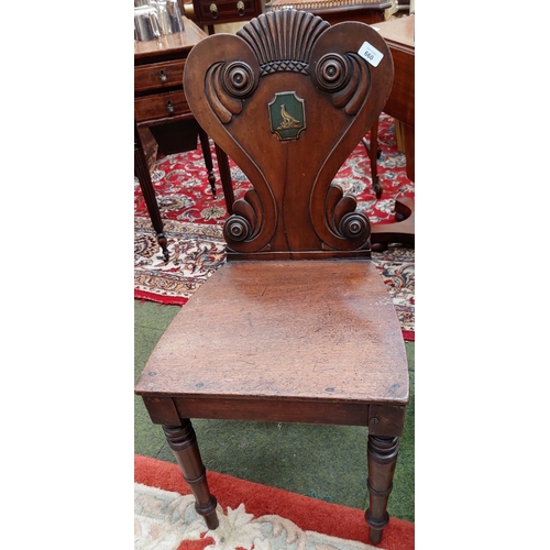 660 - Pair of Mahogany Crested Shield Back Chairs