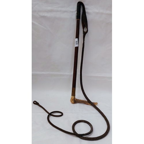 670 - Bone Handle Hunting Whip