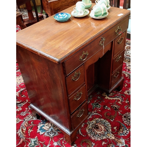 674 - Neat Mahogany Ladies Desk with Footwell - C. 76cm W x 45cm D x 75cm H