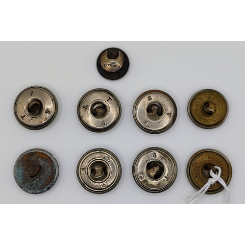 796 - 9 Vintage Jacket Buttons - J. Ireland & Sons Dublin & P&T