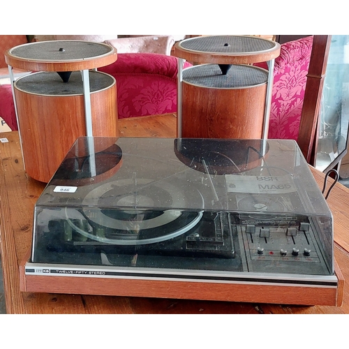 BSR Twelve-Fifty Turntable & Pair of Kolster Brand Retro Cylindrical ...