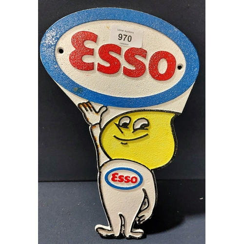 970 - Esso Cast Metal Plaque - C. 29cm H