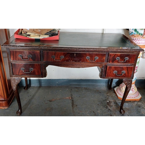 987 - Mahogany Leather Top Writing Desk - C. 122cm W x 53cm D x 77cm H