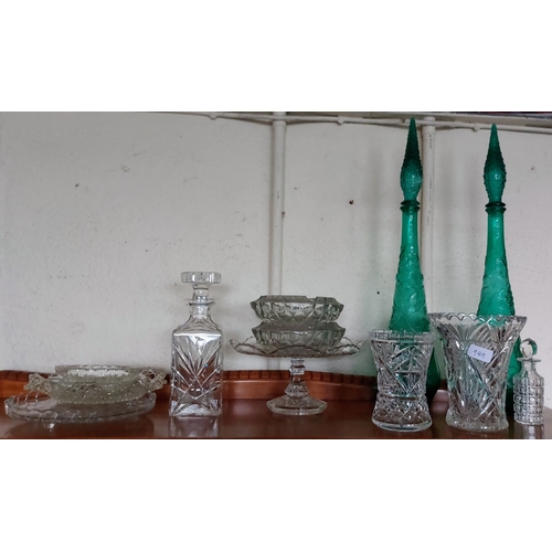 989 - Collection of Cut Glass, Vases, Decanters, Plates etc