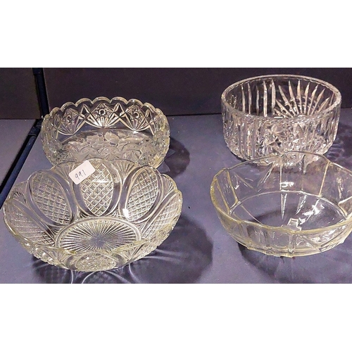 991 - 4 Cut Glass Bowls