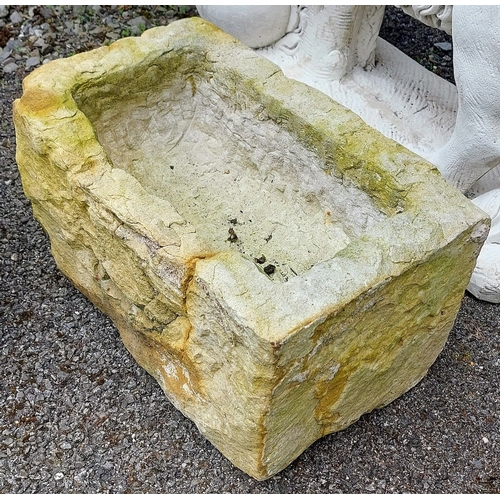 485 - Sandstone Trough / Planter - C. 48cm x 32cm