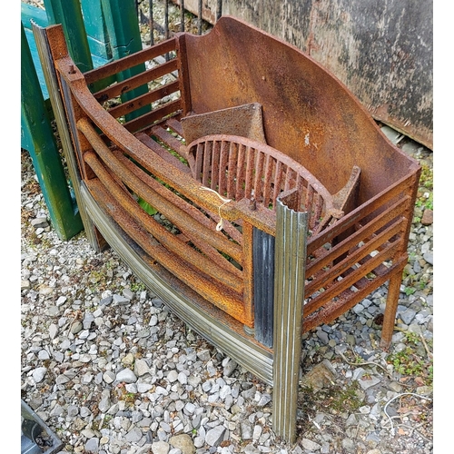 491 - Georgian Brass and Metal Fire Grate - C. 72cm W x 33cm D