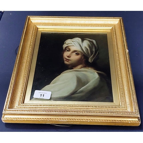 11 - Gilt Framed Oil on Board - Portrait of a Lady - C. 29cm W x 34cm H