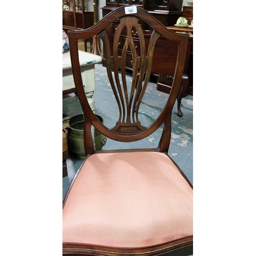 120 - Set of 6 Shield Back Mahogany Sheraton Style Dining Chairs