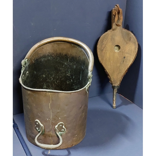 21 - Copper Coal Bucket & Bellows