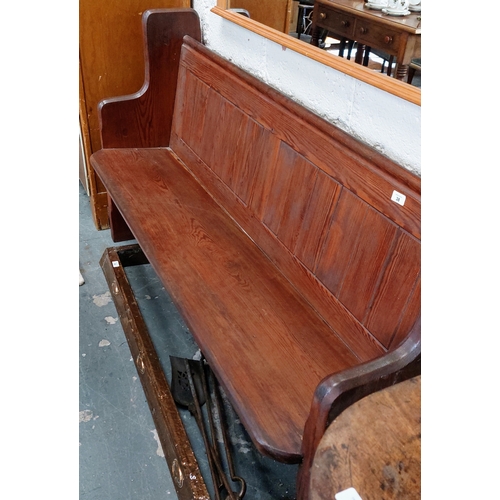 38 - Neat Size Pitch Pine Bench - C. 164cm W x 50cm D