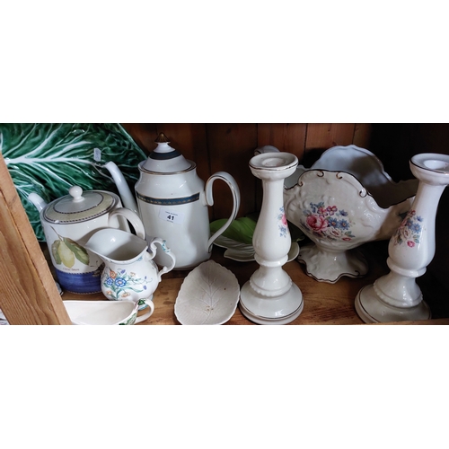 41 - Good Collection of Miscellaneous Chinaware, Plates, Candle Holders etc