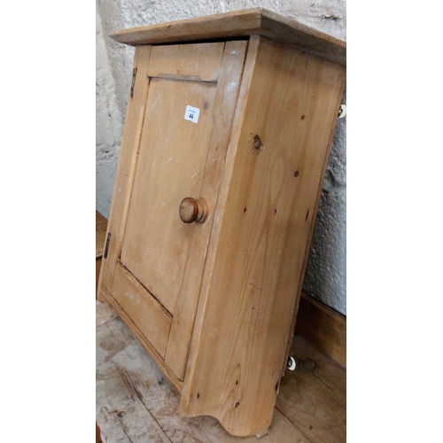 44 - Neat Pine Wall Cabinet - C. 45cm W x 20cm D x 61cm H