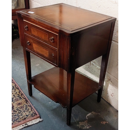 68 - Leather Top Single Drawer Lamp Table - C. 48cm W x 41cm D x 69cm H