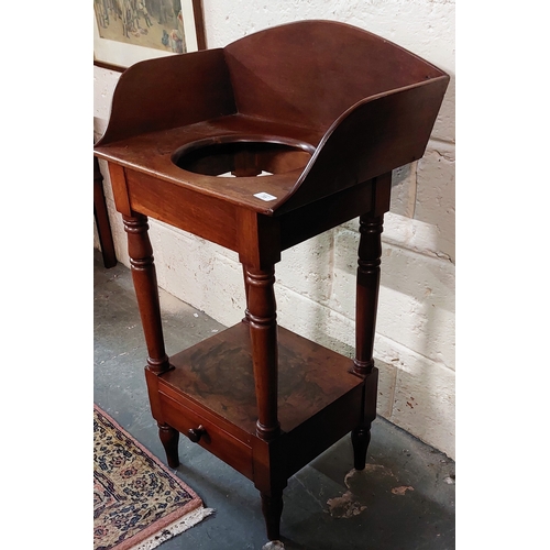 73 - Victorian Mahogany Gallery Back Washstand with Drawer - C. 58cm W x 40cm D x 93cm H