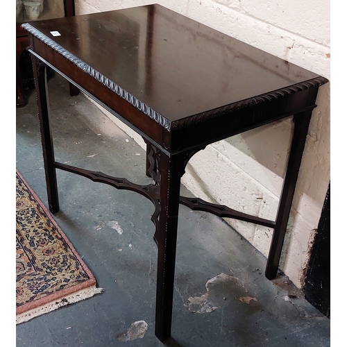 75 - Victorian Mahogany Rope Edge Occasional Table - Sitting on X-Frame Stretcher - C. 76cm W x 49cm D x ... 