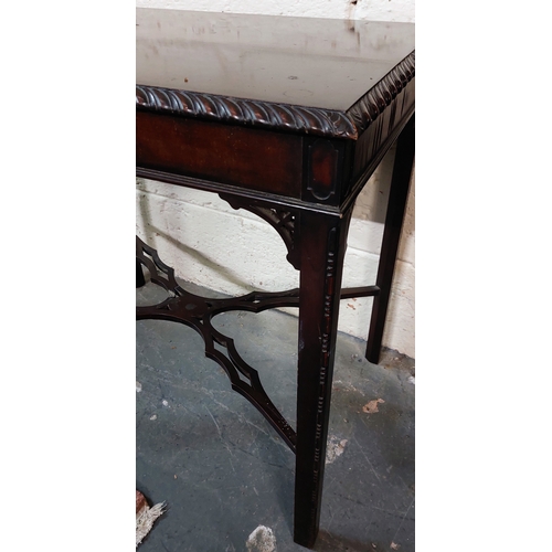 75 - Victorian Mahogany Rope Edge Occasional Table - Sitting on X-Frame Stretcher - C. 76cm W x 49cm D x ... 