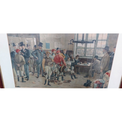 9 - Framed Scene of Jockeys Weigh Room