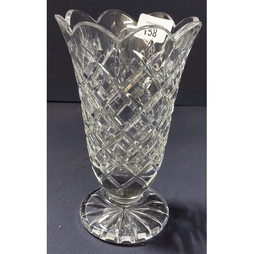 158 - Waterford Crystal Cut Glass Vase, Ashtray and Bowl