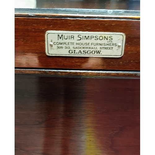 174 - Edwardian Astral Glazed Mahogany Single Door Display Cabinet by Muir Simpsons, Glasgow - C. 122cm W ... 