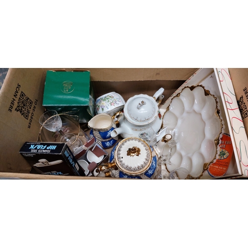 175 - Good Box of Mixed Chinaware