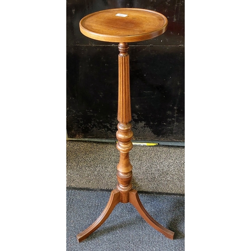 901 - Tall Mahogany Tripod Base Plant Stand - C. 30cm W x 100cm H