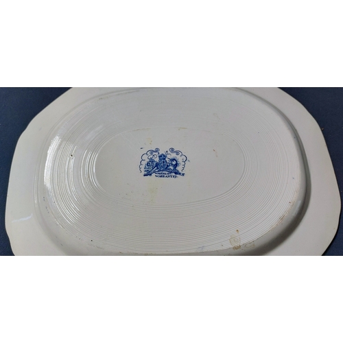 1 - Four 19th Century Blueware Platters