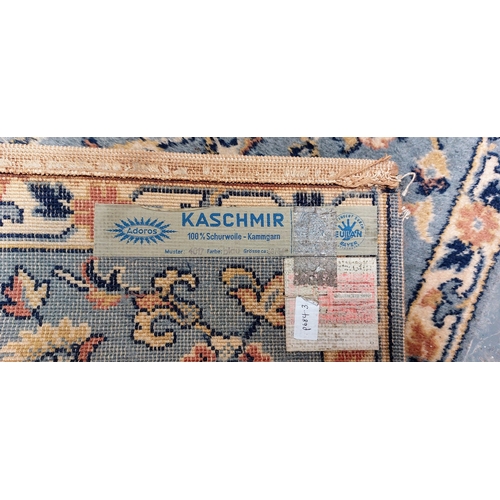 117 - Blue Wool Runner Rug - Kaschmir - C. 342cm x 70cm