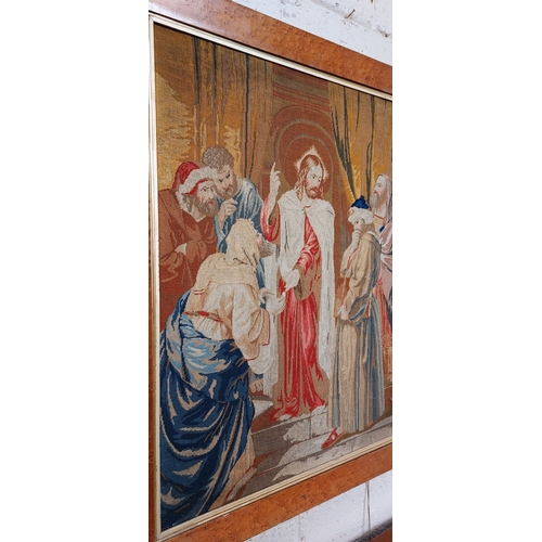 12 - Framed Religious Tapestry - C. 68cm W x 86cm H