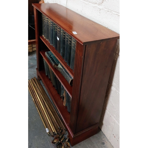 13 - Mahogany Floor Bookcase with 3 Shelves - C. 99cm W x 27cm D x 93cm H