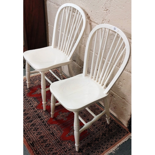 136 - Pair of Painted Pine Country Kitchen Chairs