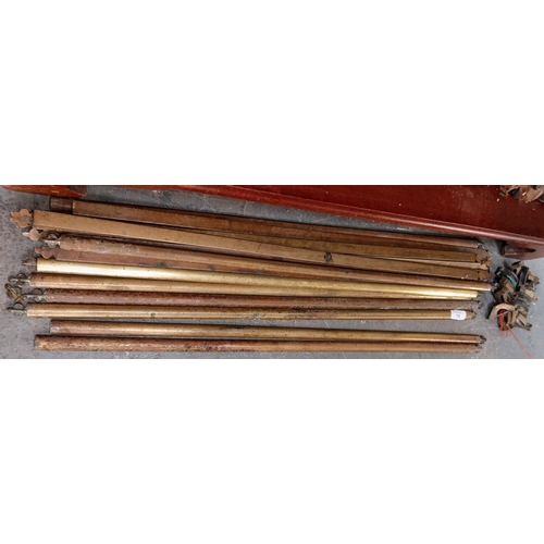 15 - Brass Stair Rods x 18 - C. 81cm W