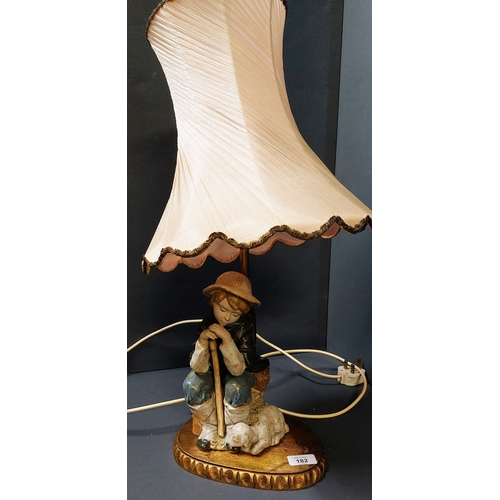 182 - Ceramic Shepard Figure Table Lamp - C. 60cm H