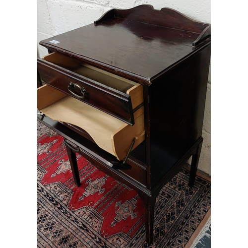 36 - Music Cabinet with Gallery Back and Drop Down Drawers - C. 50cm W x 39cm D x 78cm H