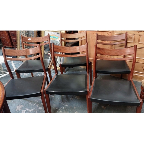 59 - Set of 6 Mid Century Curved Back Dining Chairs