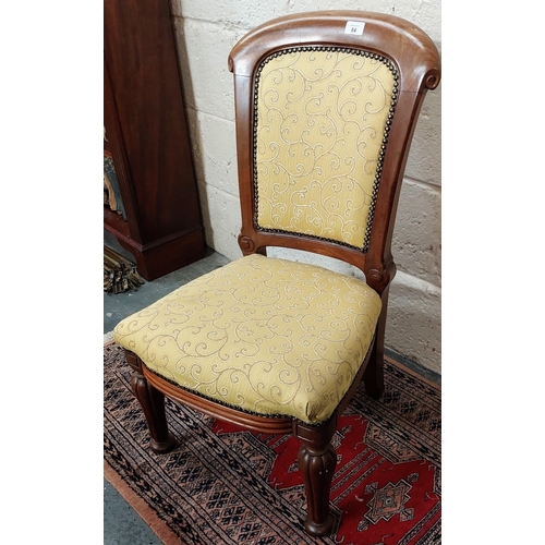 84 - Mahogany Upholstered Bedroom Chair