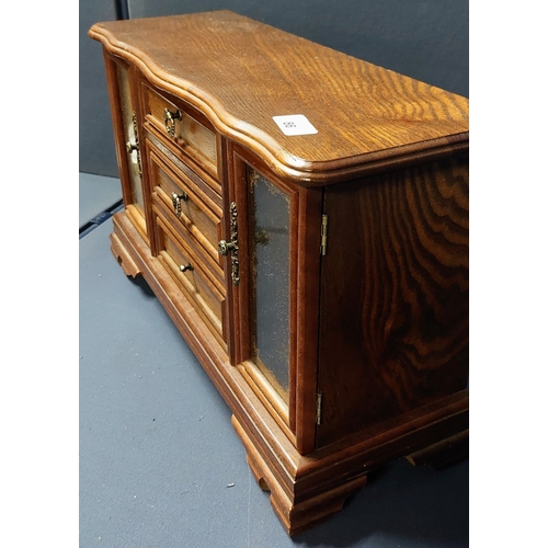 86 - Oak Jewellery Cabinet - C. 49cm W x 17cm D x 30cm H